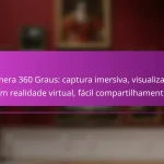 Câmera 360 Graus: captura imersiva, visualização em realidade virtual, fácil compartilhamento