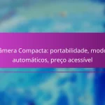 Câmera Compacta: portabilidade, modos automáticos, preço acessível