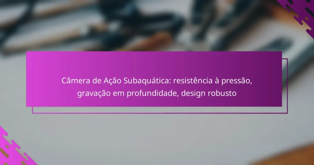 Câmera de Ação Subaquática: resistência à pressão, gravação em profundidade, design robusto