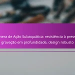 Câmera de Ação Subaquática: resistência à pressão, gravação em profundidade, design robusto