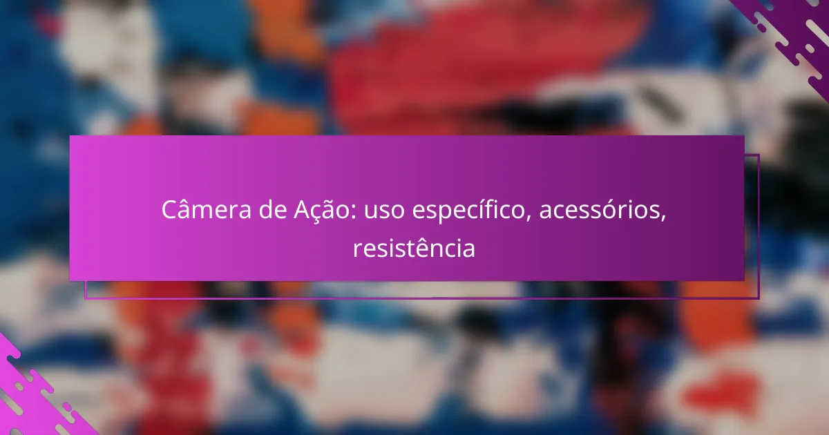 Câmera de Ação: uso específico, acessórios, resistência
