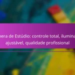 Câmera de Estúdio: controle total, iluminação ajustável, qualidade profissional