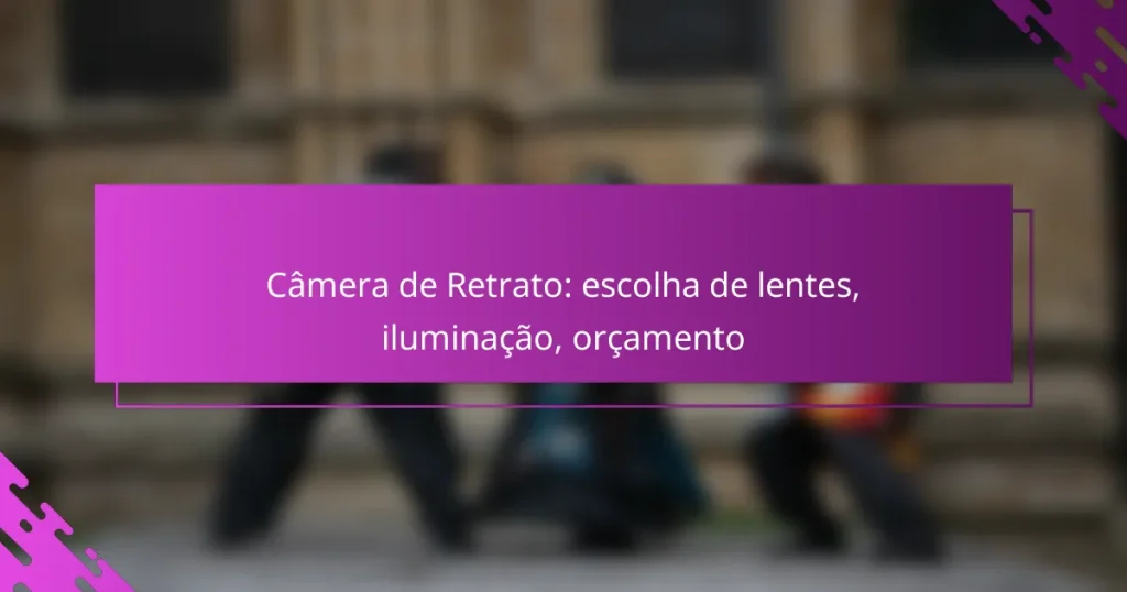 Câmera de Retrato: escolha de lentes, iluminação, orçamento