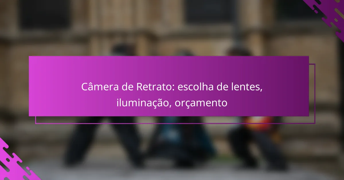 Câmera de Retrato: escolha de lentes, iluminação, orçamento