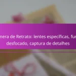 Câmera de Retrato: lentes específicas, fundo desfocado, captura de detalhes