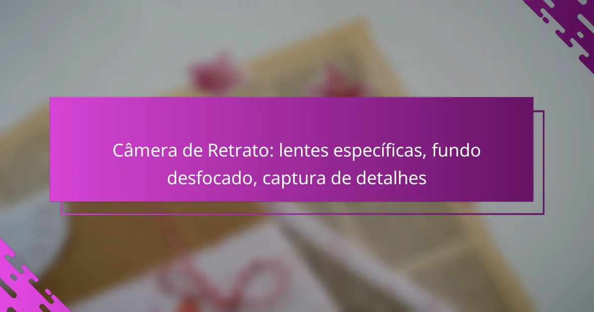 Câmera de Retrato: lentes específicas, fundo desfocado, captura de detalhes