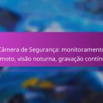 Câmera de Segurança: monitoramento remoto, visão noturna, gravação contínua