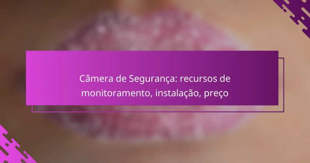 Câmera de Segurança: recursos de monitoramento, instalação, preço