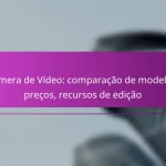 Câmera de Vídeo: comparação de modelos, preços, recursos de edição