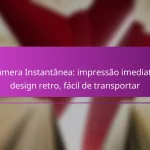 Câmera Instantânea: impressão imediata, design retro, fácil de transportar