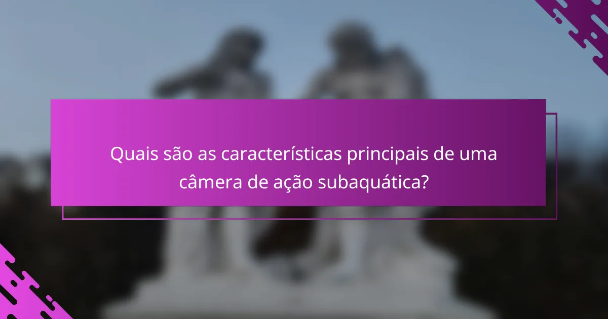 Quais são as características principais de uma câmera de ação subaquática?