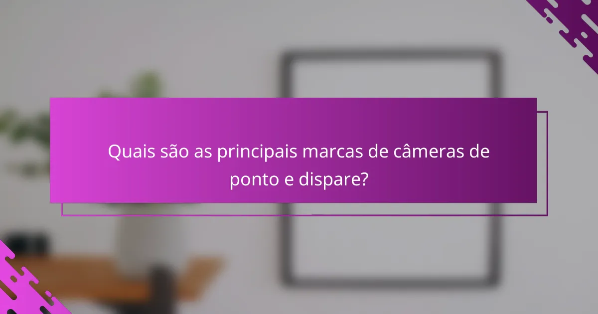 Quais são as principais marcas de câmeras de ponto e dispare?